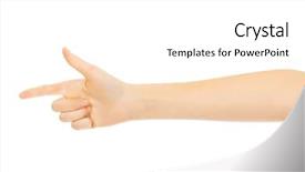  Presentation with gun - PPT theme enhanced with two finger like a gun background and a white colored foreground