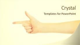  Presentation with helping others two hands woman - Presentation theme featuring two finger like a gun background and a white colored foreground