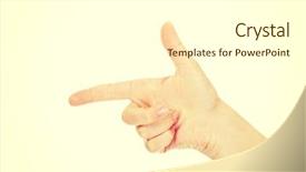  Presentation with woman rights - Presentation enhanced with two finger like a gun background and a white colored foreground