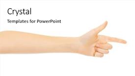  Presentation with woman rights - PPT theme having two finger like a gun background and a white colored foreground