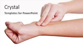  Presentation with circulation - Colorful presentation theme enhanced with two fingers measuring the blood backdrop and a sky blue colored foreground