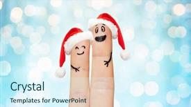  Presentation with blue lights - Cool new PPT theme with two fingers with smiley backdrop and a sky blue colored foreground