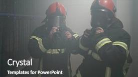  Presentation with height - PPT layouts enhanced with two firemen in protective suits background and a dark gray colored foreground