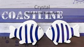  Presentation with nautical - Presentation theme consisting of two fish - nautical maritime decoration in blue and white background and a light blue colored foreground