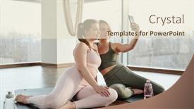  Presentation with females - Theme enhanced with two-fit-and-gorgeous-females background and a lemonade colored foreground