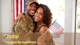  Presentation with waving flag black - Slide deck having two flags - millennial black soldier and wife background and a tawny brown colored foreground