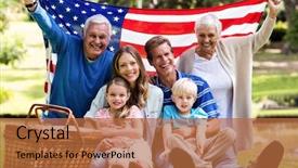  Presentation with generation and african american culture - Cool new theme with two flags - multi-generation family holding american flag backdrop and a red colored foreground