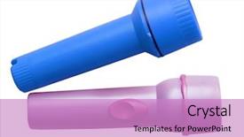  Presentation with flash - Cool new presentation design with two flash light isolated on white background backdrop and a lilac colored foreground