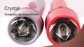  Presentation with flash - Slide set consisting of two flash lights isolated on white background background and a lemonade colored foreground