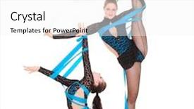  Presentation with flexible - Cool new presentation with two-flexible-gymnasts-dancing backdrop and a white colored foreground