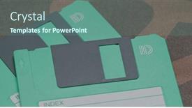  Presentation with sports table tennis two ping - Slide deck with two-floppy-disc-on-table background and a seafoam green colored foreground