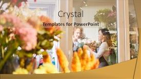  Presentation with meet the work team - Presentation theme having two-florists-work background and a coral colored foreground