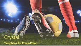  Presentation with football - Cool new slide deck with two-football-player-man backdrop and a tawny brown colored foreground