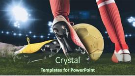  Presentation with football - Amazing theme having two-football-player-man backdrop and a tawny brown colored foreground