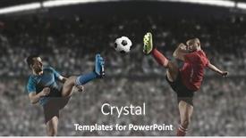  Presentation with football - Presentation theme with two-football-player-man background and a dark gray colored foreground