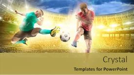  Presentation with football - Presentation theme consisting of two-football-player-man background and a yellow colored foreground
