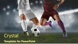  Presentation with football - Presentation design with two-football-player-man background and a tawny brown colored foreground