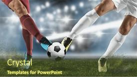  Presentation with football - Slide deck featuring two-football-player-man background and a tawny brown colored foreground