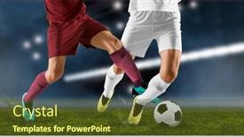  Presentation with football - PPT theme consisting of two-football-player-man background and a tawny brown colored foreground