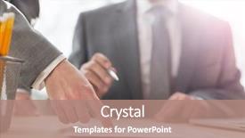  Presentation with team people hugging - Slides enhanced with two forces - business people having a team background and a coral colored foreground