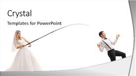  Presentation with bride and groom - Beautiful theme featuring two forces - young bride fishing backdrop and a white colored foreground