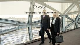  Presentation with moving business - Colorful PPT theme enhanced with two-foreign-mature-delegates backdrop and a lemonade colored foreground