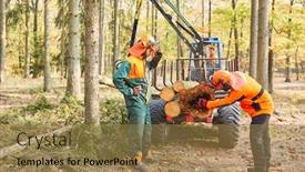  Presentation with pest control - PPT theme having two-forest-workers-control-pest background and a coral colored foreground