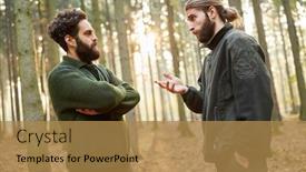  Presentation with forest - Cool new presentation with two-forest-workers-or-foresters backdrop and a gold colored foreground