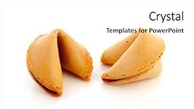  Presentation with fortune cookie - Beautiful presentation theme featuring two fortune cookies isolated backdrop and a white colored foreground