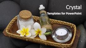  Presentation with oil and gas - Colorful slides enhanced with two frangipani and massage oil backdrop and a  colored foreground