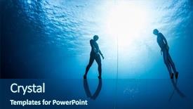  Presentation with divers - Slide deck with two free divers man background and a ocean colored foreground