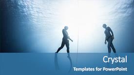  Presentation with divers - Theme enhanced with two free divers man background and a teal colored foreground