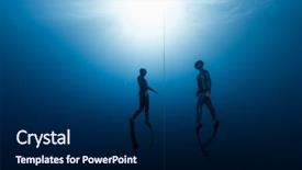  Presentation with divers - PPT layouts with two free divers man background and a navy blue colored foreground