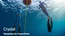  Presentation with safety training - Amazing theme having two free divers training open backdrop and a ocean colored foreground