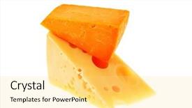  Presentation with white and yellow - Theme featuring two french gourmet yellow cheeses isolated over white background background and a yellow colored foreground