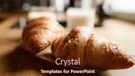  Presentation with kitchen - Presentation theme enhanced with two-fresh-croissants background and a wine colored foreground