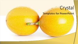  Presentation with fruit water - Slide deck enhanced with two fresh grenadilla fruits background and a yellow colored foreground