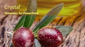  Presentation with olive - Slides having two-fresh-olives-on-olive background and a tawny brown colored foreground