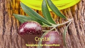  Presentation with olive - PPT theme consisting of two-fresh-olives-on-olive background and a tawny brown colored foreground