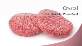  Presentation with burger - Beautiful presentation theme featuring two-fresh-raw-burger-patties backdrop and a white colored foreground