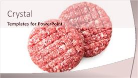  Presentation with hamburger - Theme featuring two-fresh-raw-hamburger-patties background and a lemonade colored foreground