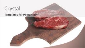 Presentation with wood board - Presentation consisting of two fresh raw marble beef meat sirloin porterhouse steak on dark wood cut board isolated on white background background and a light gray colored foreground