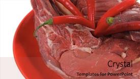  Presentation with steak - Audience pleasing slides consisting of chili pepper isolated over white backdrop and a red colored foreground