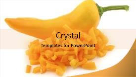  Presentation with capsicum - PPT layouts enhanced with chili plants - two fresh yellow sweet peppers background and a gold colored foreground