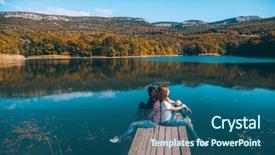  Presentation with peer - Presentation theme enhanced with two friends sitting on peer background and a ocean colored foreground