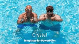  Presentation with swim - Presentation theme enhanced with two-friends-swim-dive background and a teal colored foreground