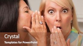  Presentation with secret - Presentation theme having two friends whispering secrets background and a tawny brown colored foreground