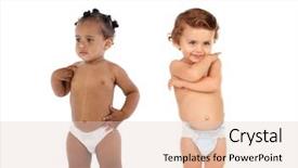  Presentation with diaper - Slides featuring two funny babies in diaper background and a lemonade colored foreground