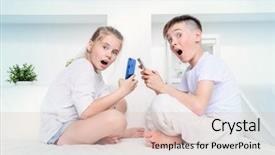  Presentation with hobby children - Audience pleasing PPT layouts consisting of two funny children spending time backdrop and a lemonade colored foreground