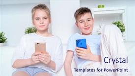  Presentation with hobby children - Amazing slide deck having two funny children spending time backdrop and a  colored foreground